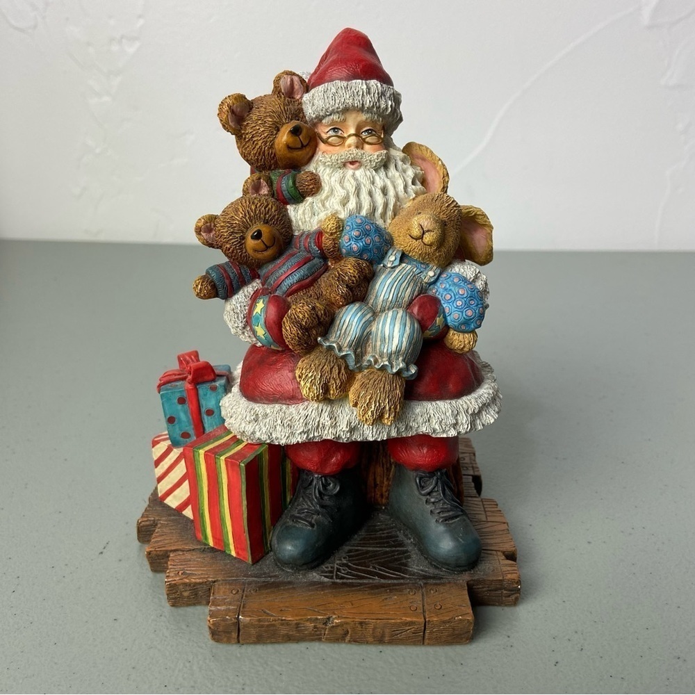 Sherri Buck Baldwin Santa & Chester 1999 VTG 1st Edition Christmas Holiday Decor
